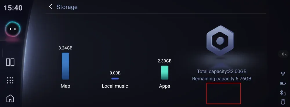 Tap the bottom-right corner of the Storage screen 10 times